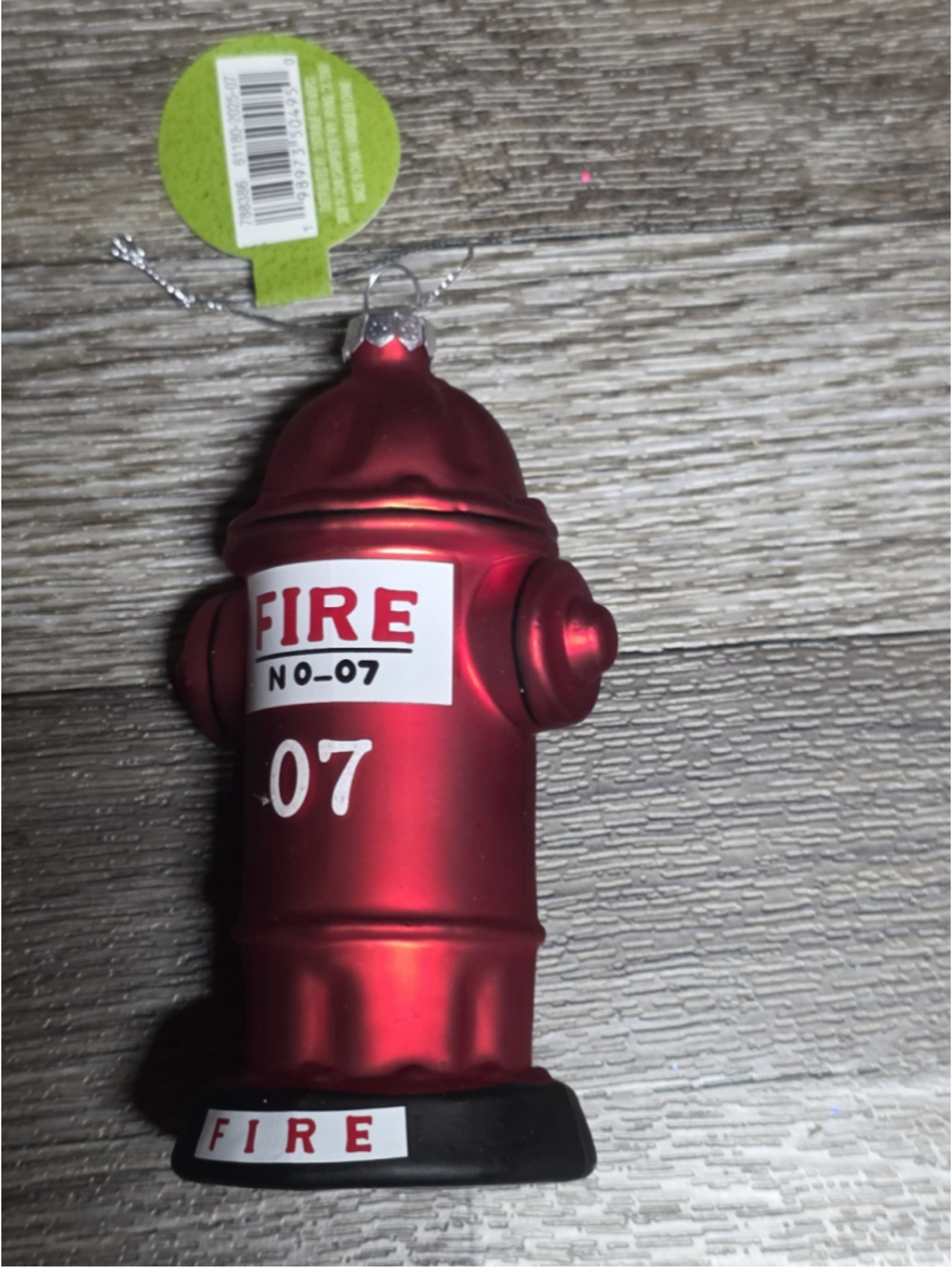 Ashland Fire Hydrant Christmas Ornament One Size Red Black